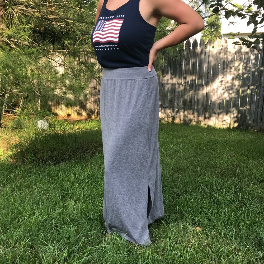 Gray maxi skirt